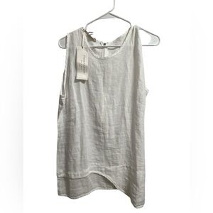 NWT  Harris Cotton white linen tank tunic petite XL